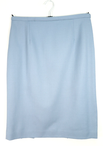 PENDLETON Women's Virgin Wool Pencil Skirt Box Pleat Lined Slate Blue Size 12 - Picture 3 of 17