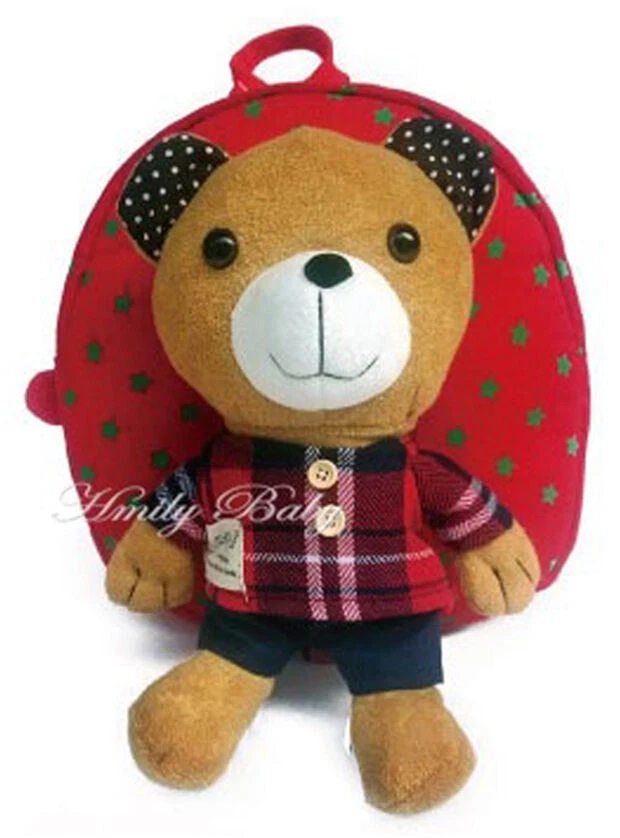 MARKENLOS Kinderrucksack Kindergartentasche Kindergarten Schultasche Kinder abnehmbar Bär