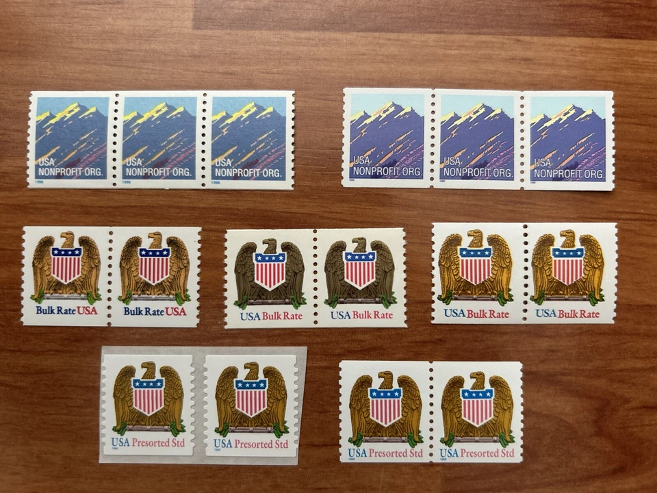 United States Postal Coil Pair & Strip Of 3 MNH Stamps: 1978 - 1995 In 19 Diff. - Image 2 of 4