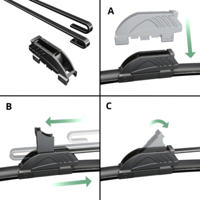 Balais D'essuie-glace Plats 480mm Pour BMW Z3 - Faciles à Installer, 2 Ans Garantie, Avec 8 Adaptateurs