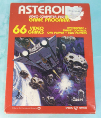 Asteroids (Atari 2600, 1981) Red Box Glue Sealed in Box