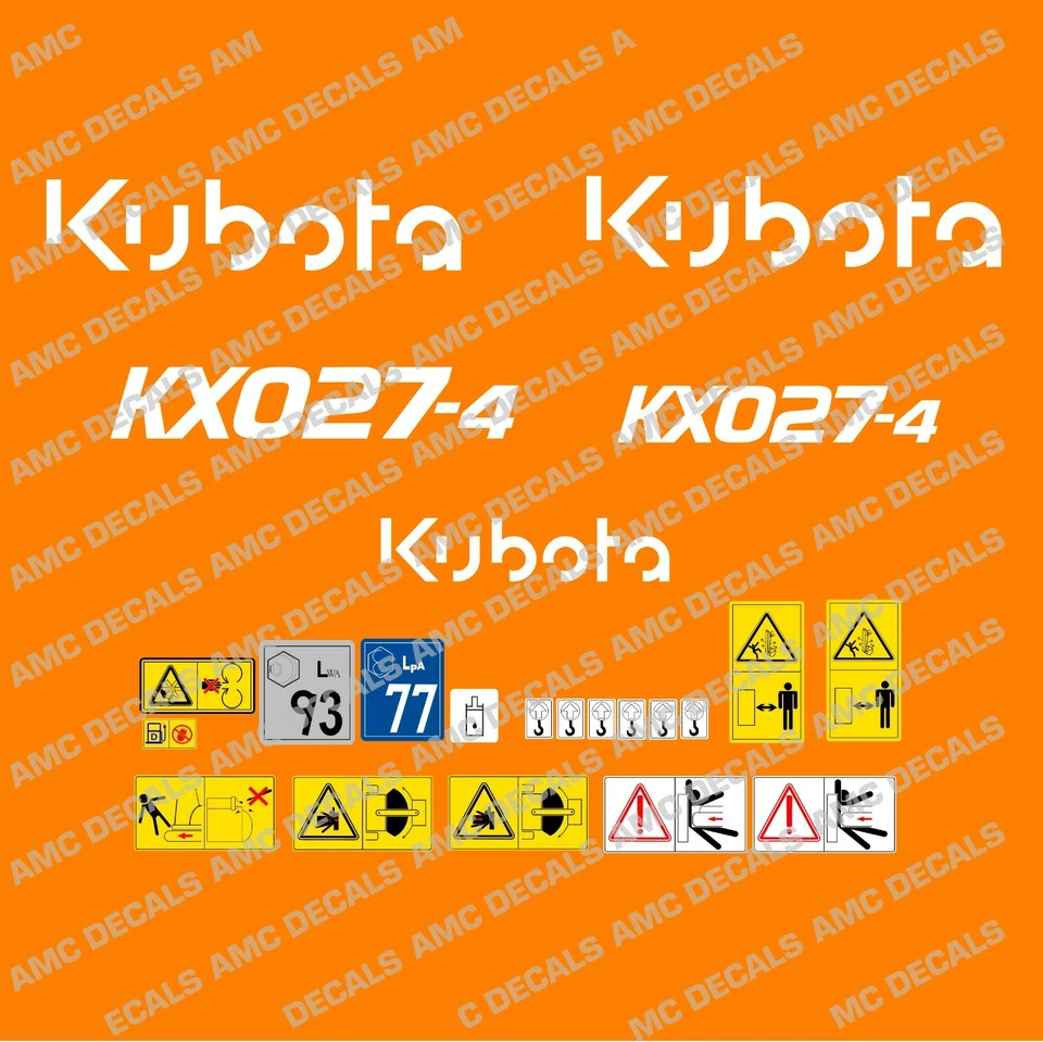 KUBOTA KX027-4 Bagger Aufkleber Set