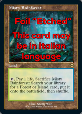 MTG MISTY RAINFOREST FOIL EXC - NEBBIOSA REGENWALD - MH2 RETRO IT ETCHED