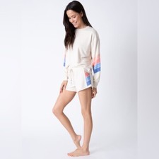 PJ SALVAGE Sunrise Stripe Top Shorts Lounge Wear Set Size XL