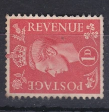 1941 GVI 1d PALE SCARLET WMK SIDEWAYS USED/NO GUM OR PMK SG486a
