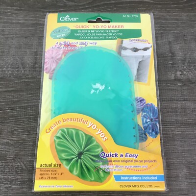 Clover Quick Yo-Yo Maker LARGE OVAL Shape Template #8709 1.75'' X 3'' L1 NEW
