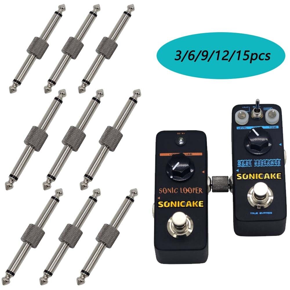 SONICAKE 3/6/9/12/15pcs Pedal Coupler 1/4 inch For Guitar Effect Pedal Connector