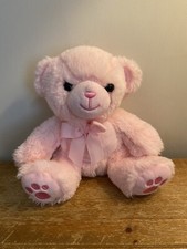 Soft Touch Pastel Pink Teddy Bear Soft Toy 8” Plush Excellent Condition 
