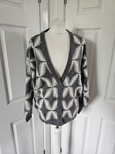 Vintage Nicolucchi Knit Cardigan Geometric Print One  Size