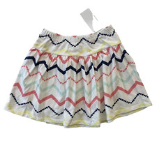 Gymboree Girl 100 Cotton White Skirt Zig Zag Print Size 8