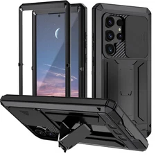 For Samsung Galaxy S25 Ultra Shockproof Metal Case Heavy Duty Rugged Kickstand