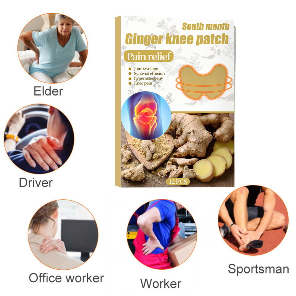 Warm Ginger Knee Patches Set Arthritis Knee Sprains Pain Relieve