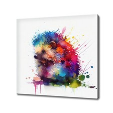 Hedgehog Watercolour Nursery Canvas Art Print Picture Wall Hanging Handmade