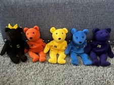 Lot 5 Bamm Beanos Plush Bear Bonds McGuire Babe Ruth Edmonds Woods Slavino