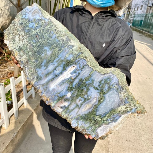 21.5LB Large Natural agate water grass quartz Slice polishing healing meditation - Picture 14 of 18