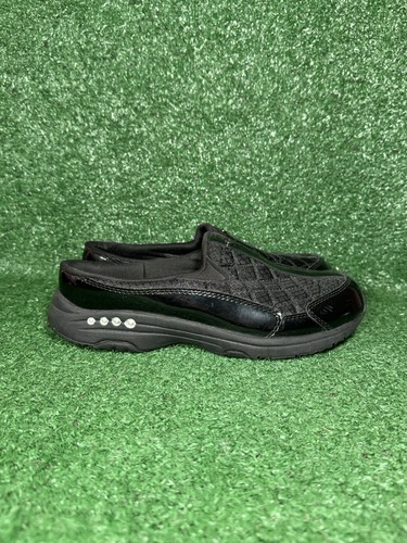 Easy Spirit Shoes Women Size 7.5 Traveltime Black Leather Casual Slip On Mule
