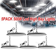 5Pcs 500W UFO Led High Bay Light Commercial Industrial Warehouse Garage Light