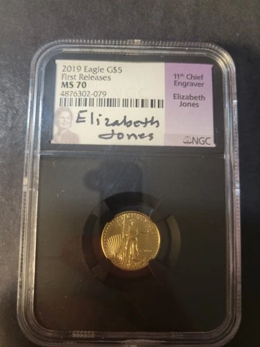 2019 $5 American Eagle First Release Elizabeth Jones Signed NGC MS70