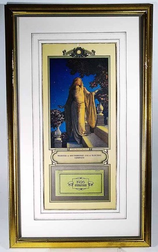 Maxfield Parrish Framed 1926 Edison Mazda Calendar