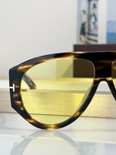 Tom Ford Bronson TF1044 Sunglasses 60-12-140 TortoiseFrame Yellow Lenses Aviator