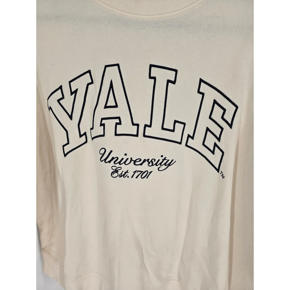 Sudadera H&M Yale University para mujer talla XL cuello redondo crema Foto 2 de 4