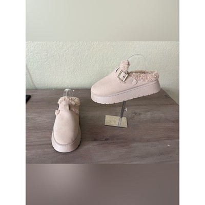 Cozy Faux Fur Platform Clog Slippers Size 41 (US Women s 10.5) NWOT