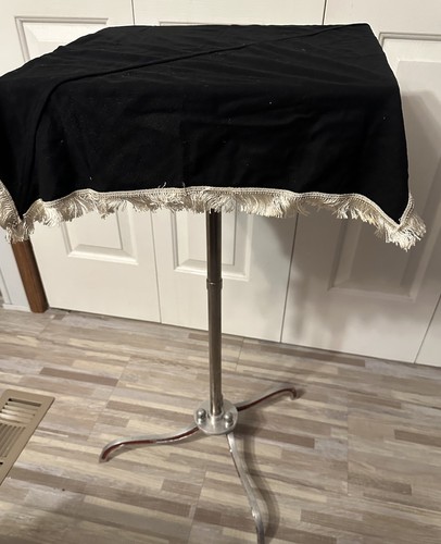 Vintage Petrie & Lewis P&L Portable Black Art Table 33” Magician Side Table