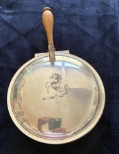 Vintage EPC 300 Silverplated Crumb Catcher Silent Butler With Wooden Handle