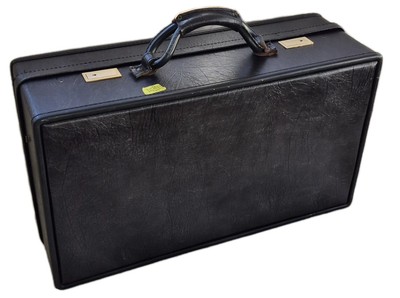 Vintage Hartmann Black  Faux Leather Hardshell Suitcase 21x12x7