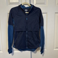 REI Women's Co-Op Wind Pro Hooded Jacket Polartec, Size XS, Breathable, Teal EUC