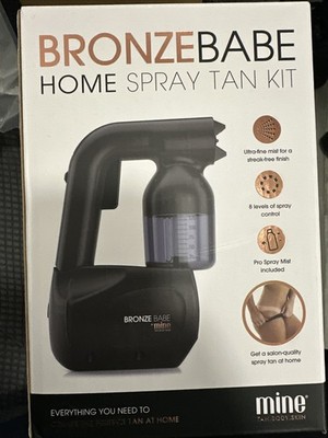 MineTan Bronze Babe Bräunungsspray-Set, tragbar, mit Bräunungslösung, Schwarz