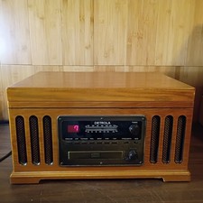 Detrola KM837 Stereo Record Player Phono Cassette CD AM FM Radio Tested Works