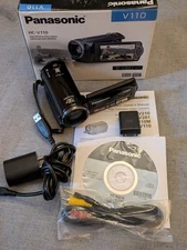Panasonic HC-V100 Camcorder HD 10MP 90X Zoom Video Camera Digital Box Working