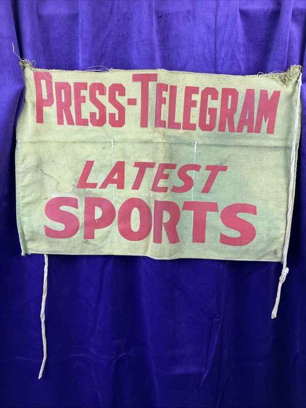 Early 20th Century Newspaper Boy Advertising Apron Canvas