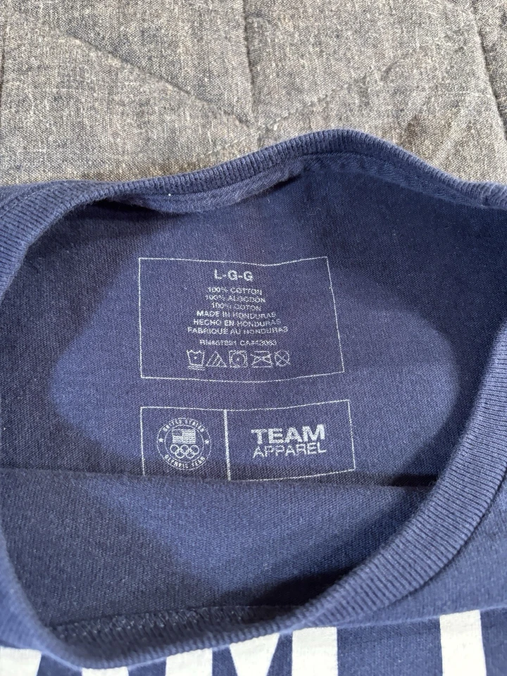 Camiseta gráfica de natación Team USA para hombre talla L roja blanca azul ropa de equipo Foto 3 de 4