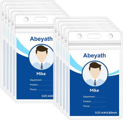 10 Pack Extra Thick ID Card Name Badge Holder Heavy Duty Waterproof Clear Plasti