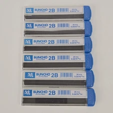 6 Packs Buncho Mechanical Pencil Refills High Polymer Lead 0.5mm 2B
