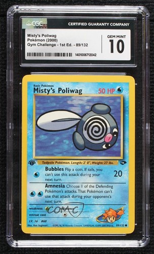 Misty's Poliwag (1st Edition) graded CGC 10 for sale on eBay