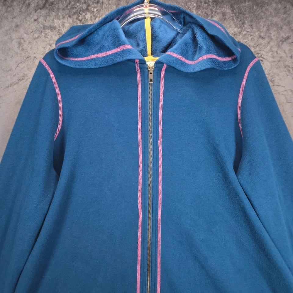 Matilda Jane Be Present Tunic Hoodie XL Teal Fleece Lined Pink Contrast Stitch - Image 3 of 4