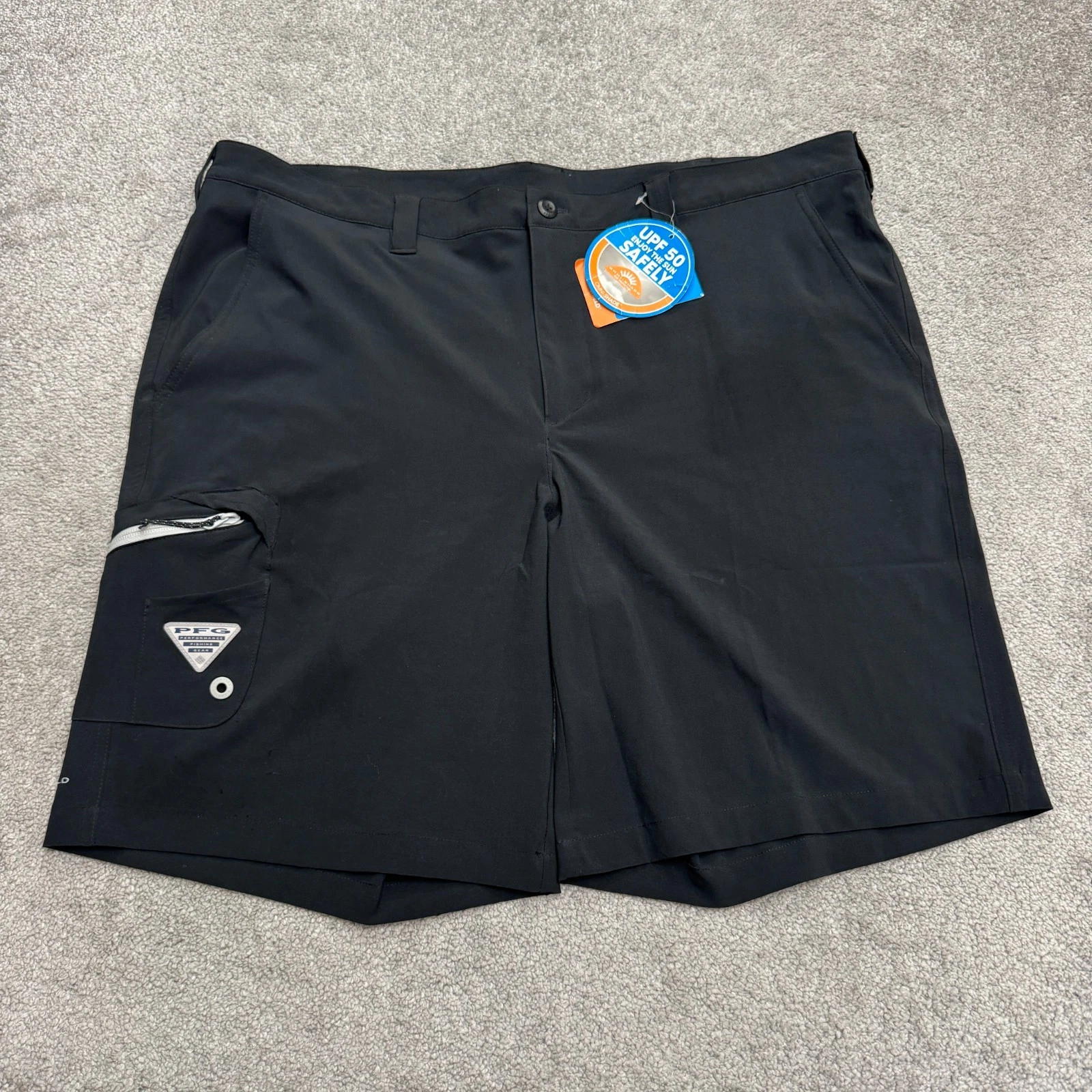 Columbia PFG Terminal Tackle Omni-Shield Cargo Shorts Mens 42 Black Fishing NWT