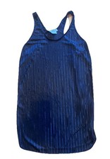 VTG 80s UndercoverWear SHINY BLACK PIN STRIPE CHEMISE NIGHTGOWN SZ M SHIPS FREE