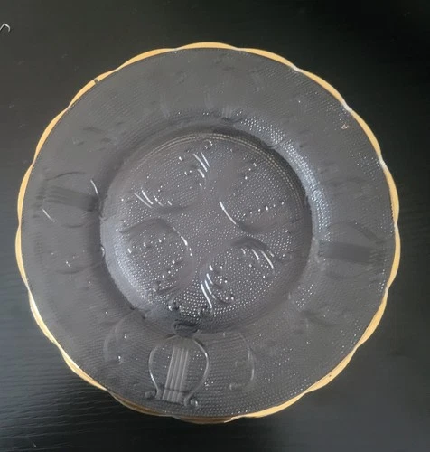 Jeanette Harp Gold Trim 7” Glass  Dessert/Salad Plates Sandwich Set Of 6