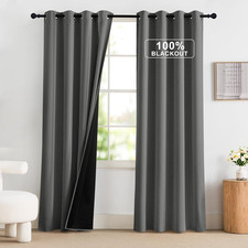 NICETOWN 100 Blackout Curtains 84 inch Long 52"W x 84"L Pack of 2 , Grey