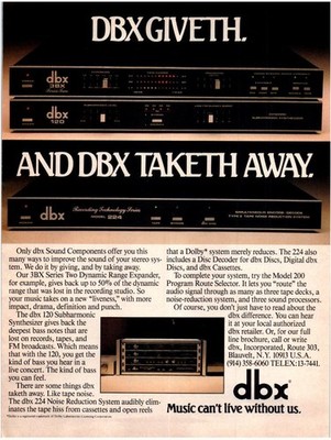 DBX Sound Components Magazine Ad Print Design Advertising