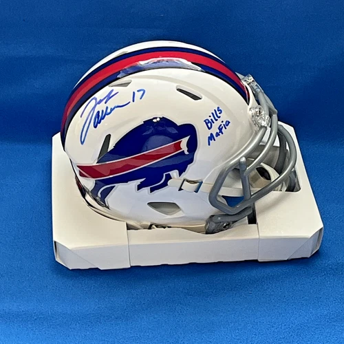 Josh Allen Buffalo Bills 90’s Style Mini Helmet signed,Inscribed Beckett COA