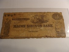 1863 $2 The Macon Savings Bank - Macon, GEORGIA - 1865