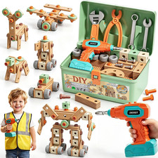 Kids Tool Set with Electric Drill, Building Kit for Toddler Ages 3-6, Montessori