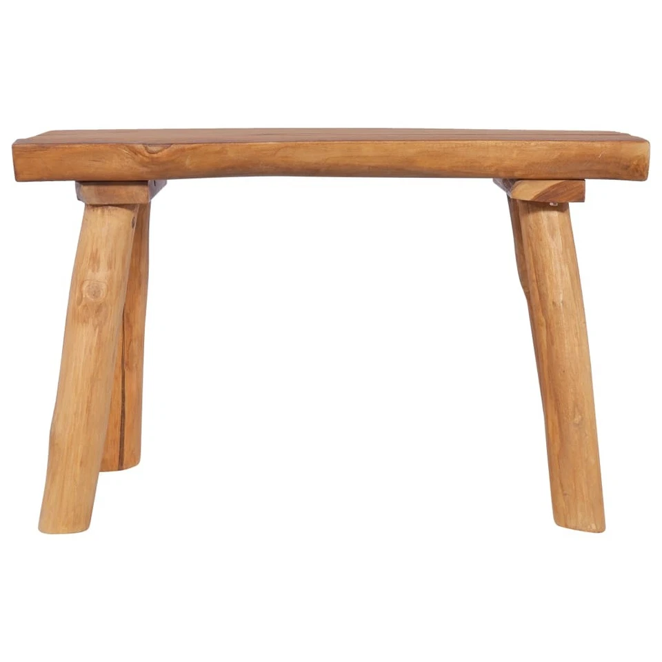 Bench Solid Teak Wood 80 cm Outdoor/Indoor Rustic Oil-Finish Garden Seat Classic - Image 2 of 4