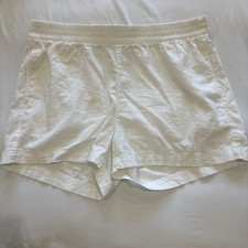 Old Navy Women s Linen Blend Shorts XL White Elastic Waist Comfort Casual