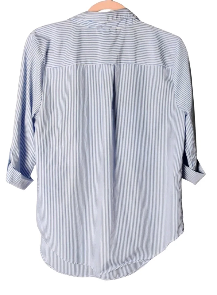 VTG Alyx Women's S Pinstripe Floral Embroidered Button-Down Blouse Grandmacore - Image 2 of 4